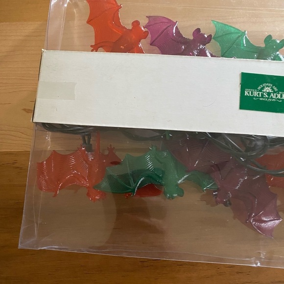 Kurt Adler UL 10 Orange Purple Green Bat Icicle String Halloween Light Set - Picture 5 of 9